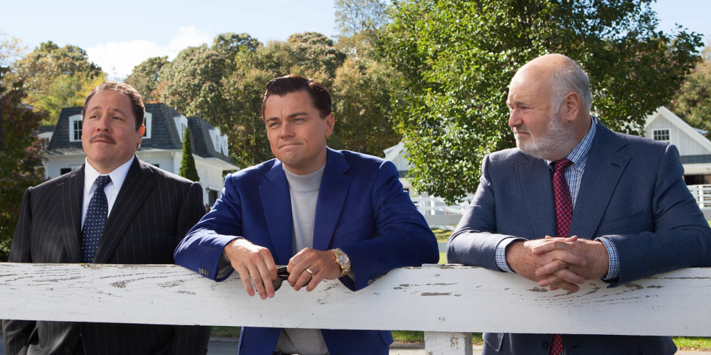 Jon Favreau, Leonardo DiCaprio and Rob Reiner in "The Wolf of Wall Street"