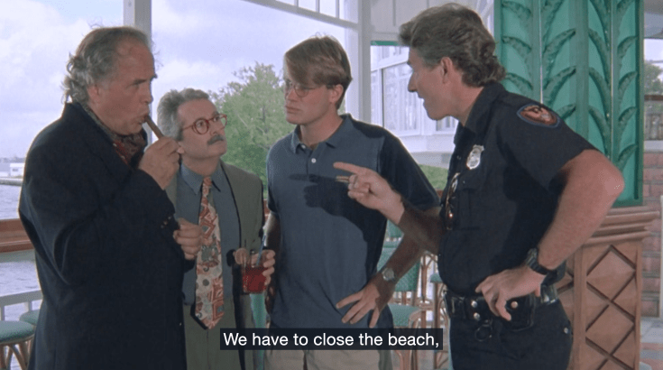 Scene from "Cruel Jaws" (1995)