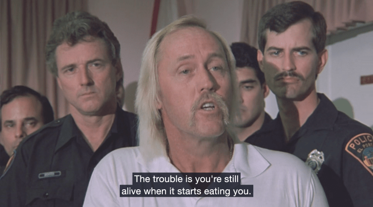Richard Dew in "Cruel Jaws" (1995)
