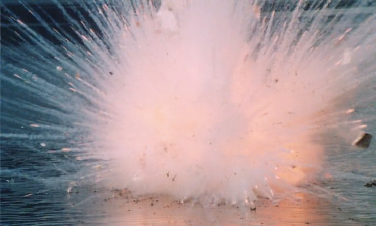 A seaplane goes kerblooey in "Night of the Sharks" (1988)